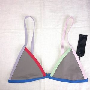 Tavik Jett grey color block triangle top S NWT